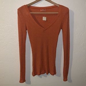 Michael Stars Vintage Orange Long Sleeve Shirt